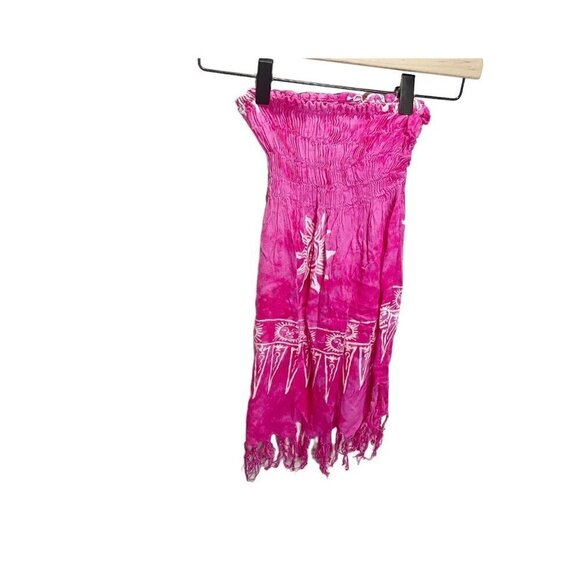Girls Boho XS 4/6 Tube Top Summer Sundress Pink Sun Beach Handmade - Picture 2 of 4